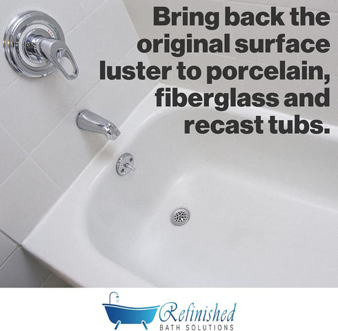 Ekopel 2K Bathtub Wax, Polish & Seal for Porcelain & Fiberglass Tubs, Watermark & Scum Repellent