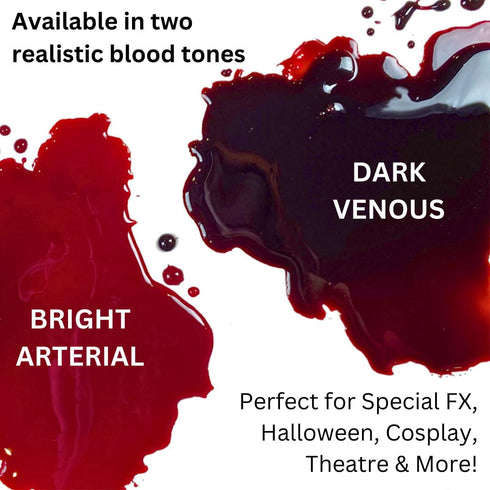 Mehron Makeup Stage Blood, Edible Fake Blood for Stage, Costume, Cosplay, 1oz Dark Venous