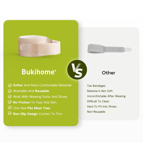 Hammertoe 10 Pack Hammer Bukihome Corrector - Toe Straighteners - Broken Toe Wraps - Realign Bent, Curled, Crooked
