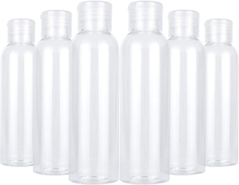 TRENDBOX 6 Pack Plastic Empty Bottles with Flip Cap for Shampoo, Lotions, Liquid Soap, Cream (4 oz / 120 ml)