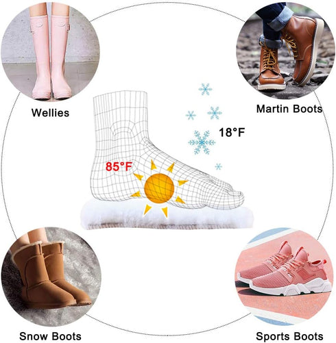 Bacophy 2 Pairs Genuine Thick Sheepskin Fleece Insoles for Women, Premium Warm Wool Replacement Cozy Soles