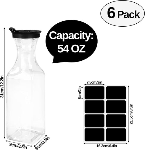 Legrape 6 Pack 54oz Laundry Detergent Dispenser, Plastic Fabric Softener Dispenser for Powder & Bleach, Liquid Laundry