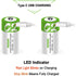 C Size Rechargeable Batteries - 2 Pack 5000mWh Lithium ion 1.5V with USB A to Type C Charger