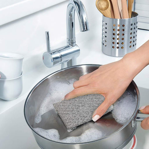Superio Gold and Silver Kitchen Sponge Scrubber, Heavy Duty Non-Scratch, Kosher, Pack of 12 for Sink and Dish Washing