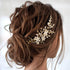 JAKAWIN Bridal Hair Comb, Pearl Flower Hair Piece, Rhinestone Hair Accessories for Women HC034 (Gold)