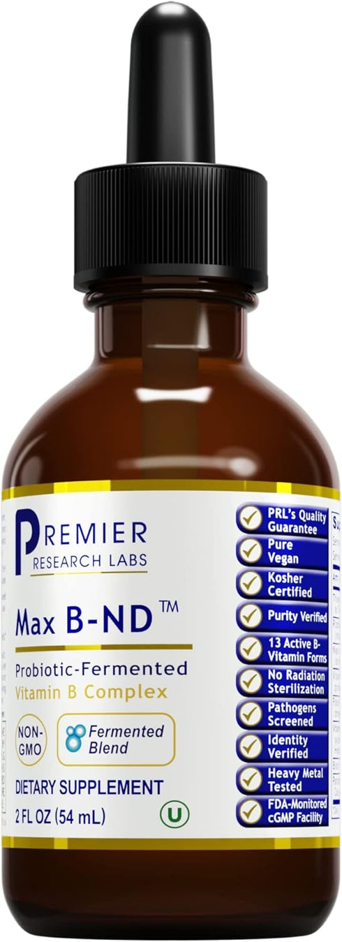 Premier Research Labs Max B-ND Liquid Vitamin B-Complex | 2 fl oz | Sublingual Drops for Energy, Immune & Adrenal