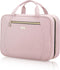 Women's Pink Travel Toiletry Bag - Hanging Makeup Organizer for Accessories and Full-size Containers