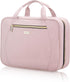 Women's Pink Travel Toiletry Bag - Hanging Makeup Organizer for Accessories and Full-size Containers