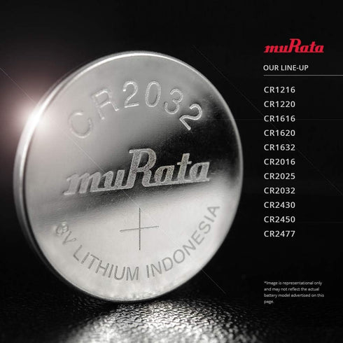 Murata CR2032 DL2032 ECR2032 3V (5 Battery Lithium Coin Cell Batteries)