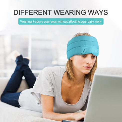 Head Ice Pack for Migraine Relief - 2 Hours Long Lasting Cold Therapy Flexible Cold Pack Cooling Mask for Headache,