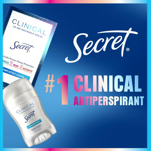 Secret Clinical Strength Antiperspirant Deodorant for Women, 72hr Protection, 2.6 oz, Clear Gel