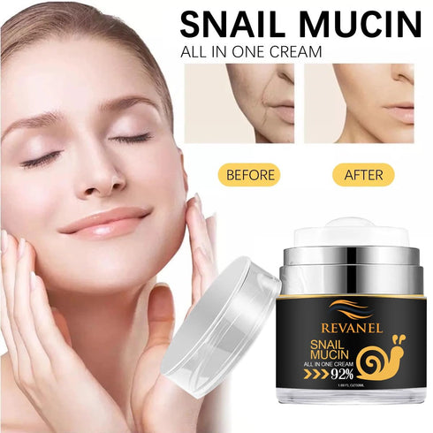 Snail Mucin 92% All in One Repair Cream - Daily Face Moisturizer for Dry Skin, Korean Skincare 1.96 Fl.Oz