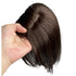 Natural Human Hair Bangs Side Fringe for Women 3D Middle Part False Bangs Clip-in Exrensions Invisible Hairpieces Human Hair Topper (Dark Brown Color)