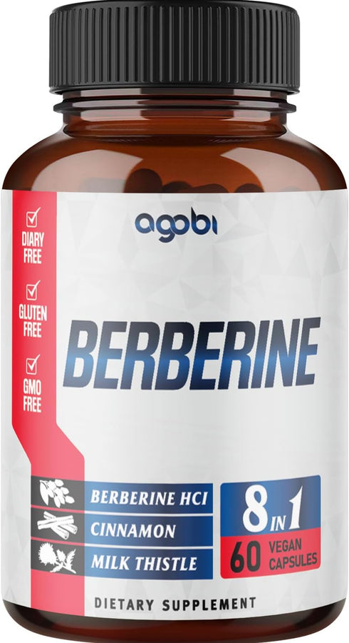 Berberine Supplement with Ceylon, Milk Thistle, Turmeric, Elderberry & More - 60 Counts for Immune, Cardiovascular &