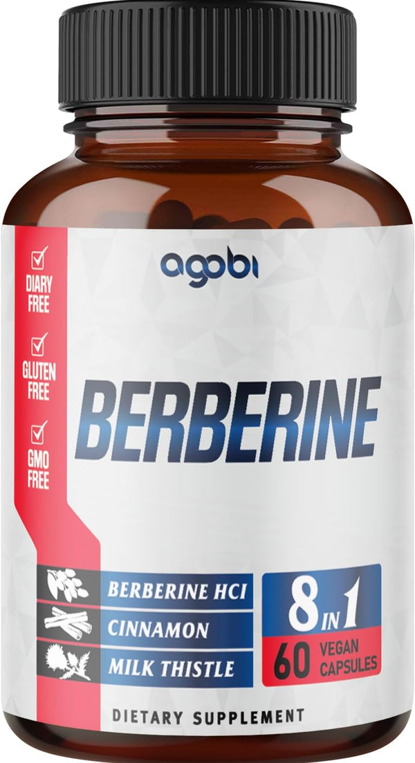 Berberine Supplement with Ceylon, Milk Thistle, Turmeric, Elderberry & More - 60 Counts for Immune, Cardiovascular &