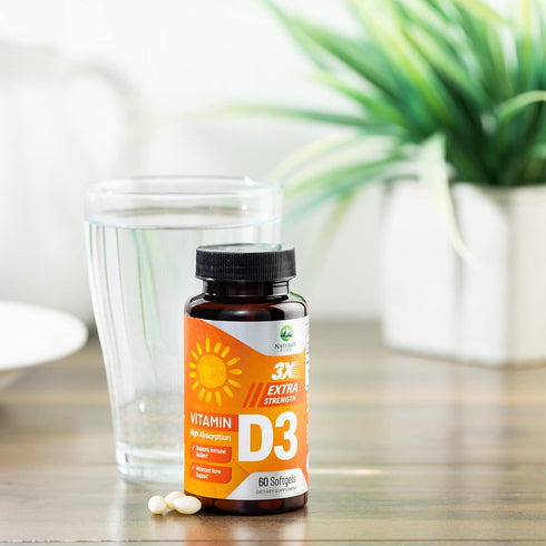 D Vitamin 5000 IU Vitamin D3 Softgels, 60 Softgels, High Potency for Bone Health, Muscle, & Immune Support