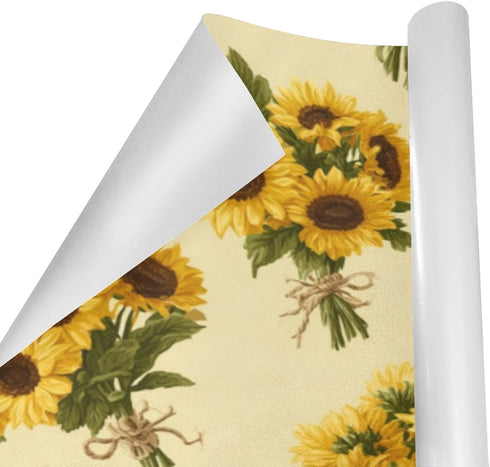 Showers58 23 inches,3 pnyoin Merry Christmas Wrapping Paper Roll,Sunflowers and Bouquet Gift Wrap Perfect