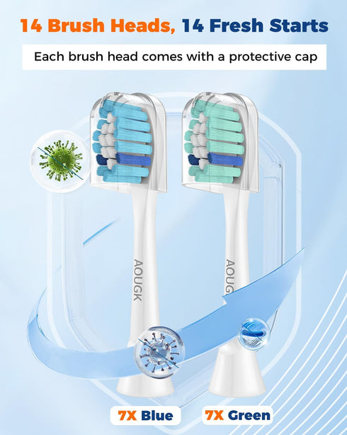 Pack 14, Replacement Toothbrush Brush Heads Compatible with Philips Sonicare Electric Toothbrushes, Tooth Brush Head