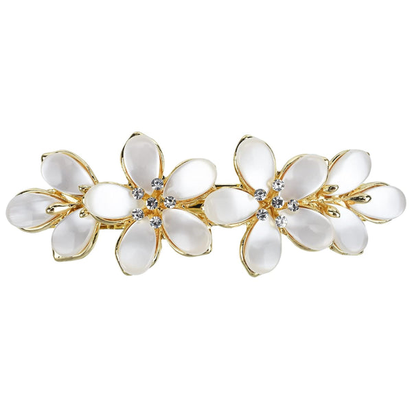 Vintage Hair Barrettes - Opal Hair Clips, French Crystal Flower Hairpin Hair Accessories for Women