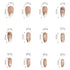 Press on Nails Medium Almond MABKJLF, French Tip Fake Nails, Nude Full Cover White Gold Nail Tip, 24 Pcs