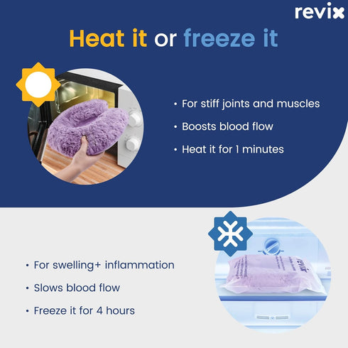 REVIX Neck Heating Pad Microwavable, Moist Heat Therapy Neck Warmer for Pain Relief, Weighted Neck Wrap (Purple)