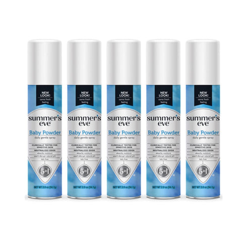 Summer's Eve Feminine Deodorant Spray-Baby Powder, 2 oz. (Pack of 5)