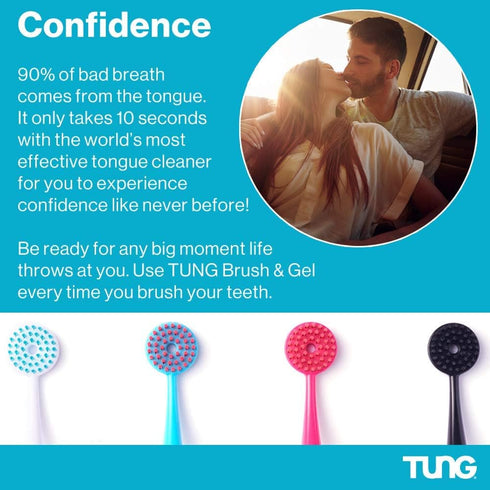 Tung Tongue Gel - Fresh Mint Cleaning Paste for Bad Breath, Halitosis, Mouth Odor Eliminator, 4 Pack