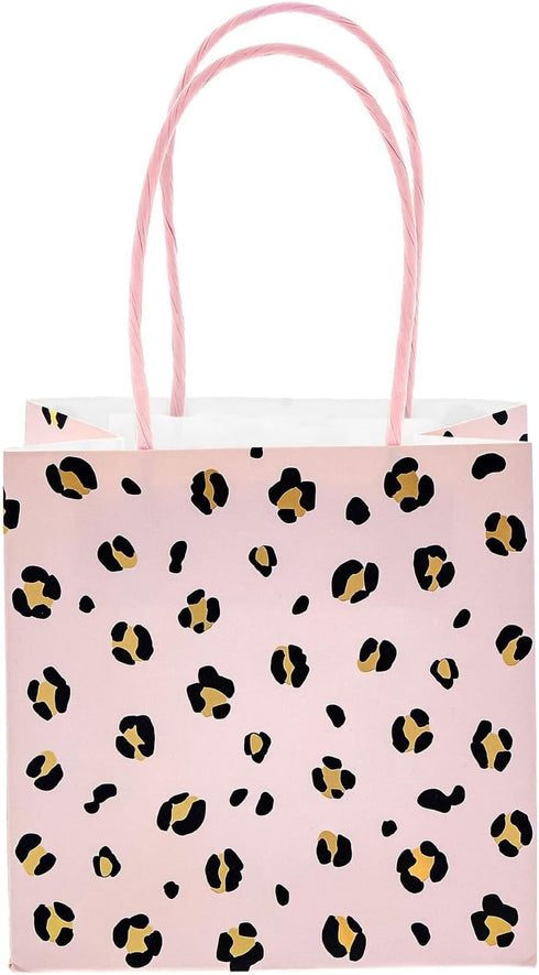Sparkle and Bash Mini Gift Bags with Handles, 12-Pack, 5 x 5 x 3 in, Pink Floral & Animal Assortment for Party Favors