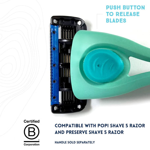 Preserve Shave 5 Razor Blades Refills - 5 Blade Razors for Men & Women, 4 Pack