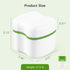 Denture Cup Bath Box Case with Strainer, Dental Retainer Cleaning Container, Light Green