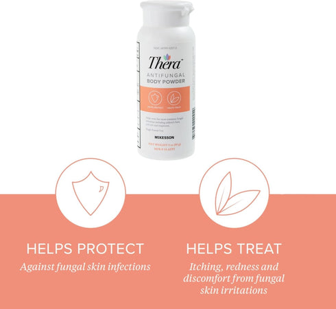 Thera Antifungal Body Powder, 2% Strength for Athlete's Foot, Jock Itch, Ringworm - 3 oz