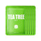 LAPCOS Tea Tree Sheet Mask, Daily Soothing Face Mask, Treats Acne & Clears Pores, Korean Beauty 5-Pack