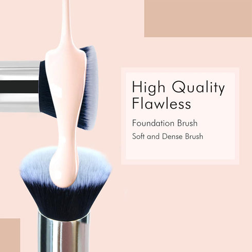 Makeup Brush Daubigny Flat Top Foundation Brush for Liquid Makeup, Premium Professional Make Up Foundation Brush, Black
