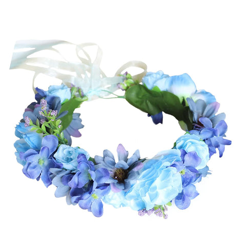 Vivivalue Women Floral Crown Rose Flower Headband, Hair Wreath Floral Headpiece Halo for Wedding Party