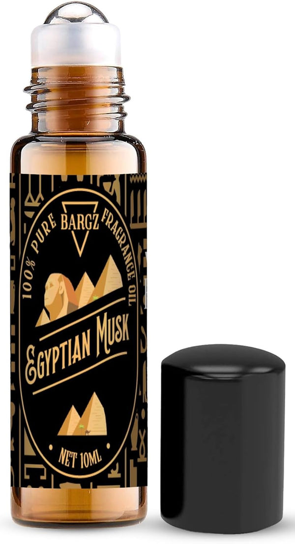 Bargz Natural Egyptian Musk Oil 0.33oz/10ml - Pure Perfume Fragrance for Skin, Hair, Body & Massage