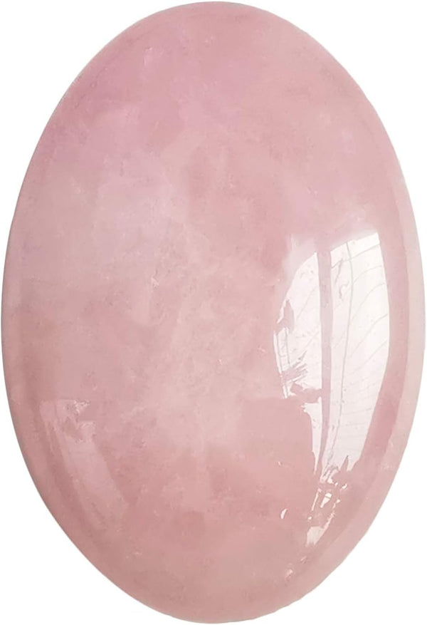 Natural Rose Quartz Oval Palm Pocket Healing Crystal, Massage Spa Energy Stone for Therapy Geometry Chakra Balancing
