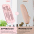 Sakolla Travel Makeup Brush Holder, Silicone Makeup Brush Bag with Zipper Closure for Daily Essentials (Pink)