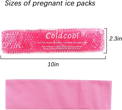 Perineal Cold Packs, Reusable Cooling Pad for Postpartum and Hemorrhoid Pain Relief, 2 Pcs + 3 Washable Sleeves