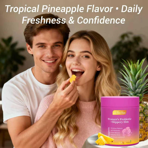 Le Tian Xian Gummies 60 Count Her Juicy Feminine Probiotics for Women with Slippery Elm, Prebiotics & Lactobacillus