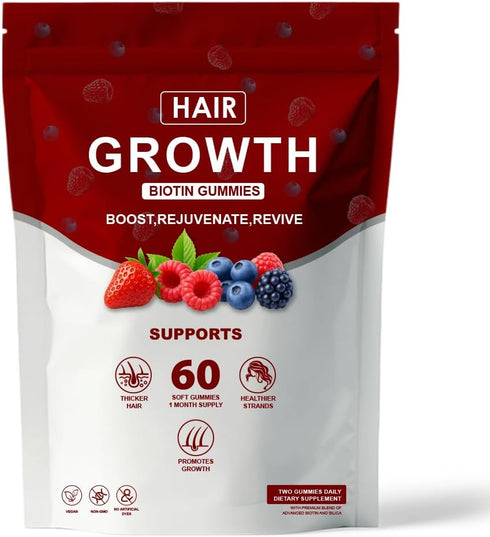 SUUDUUL Hair Growth Gummies for Black Women, with Biotin-Silica Complex (5000mg Biotin) &