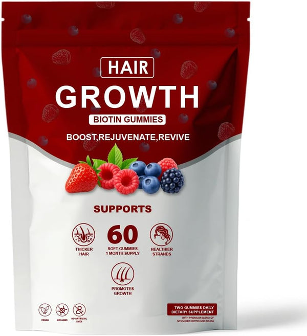 SUUDUUL Hair Growth Gummies for Black Women, with Biotin-Silica Complex (5000mg Biotin) &