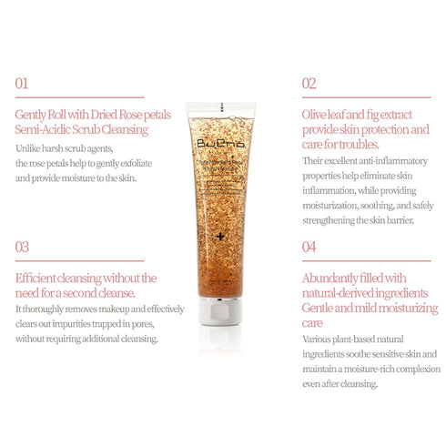 Pure Moonlight Rose Floral Cleanser - Anti-Aging Gentle Face Wash with Rose Petals, 5.07 fl. oz