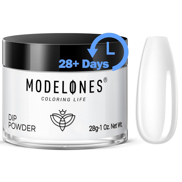 Modelones Dip Powder Clear Color - Long-Lasting Nail Dipping Powder Kit for DIY French Nail Art