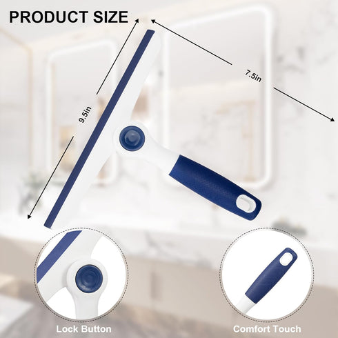 Keleekelin 9.7 (9.5" Window Squeegee for Glass DoorsAll-Purpose Window Cleaning Squeegee, Handheld for Windows, Car