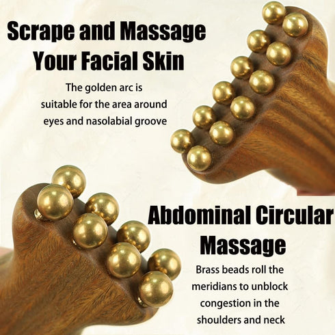 Shoulders,1 OULIGET Wooden Trigger Point Massage,Wooden Metal Ball Massage Tool,Sandalwood Metal Ball Face