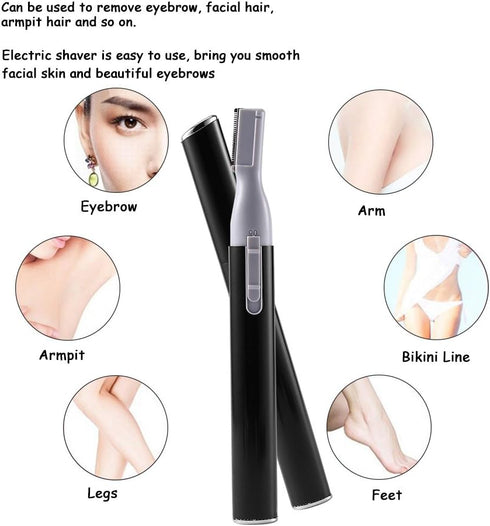 Multi-function Pink Portable Electric Women Facial Trimmer, Eyebrow Shaper Pen, Body Hair Remover
