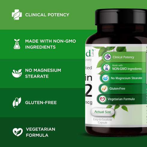 EMERALD LABS Vitamin D3+K2, 60 Vegetable Capsules, Bone Health & Heart Support, Vegetarian, Gluten-Free