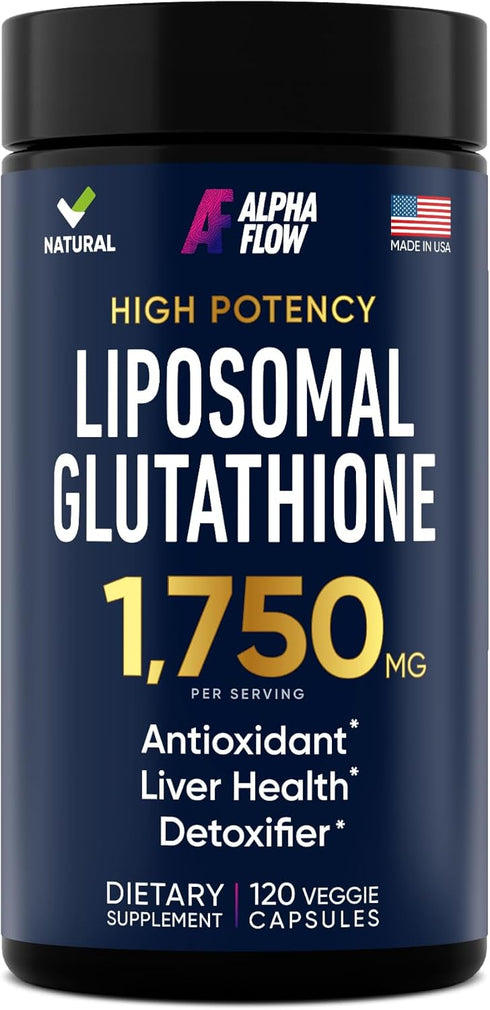 Liposomal Glutathione Supplement 1750MG, Pure Glutathione with Vitamin C for Liver Detox and Immune Support