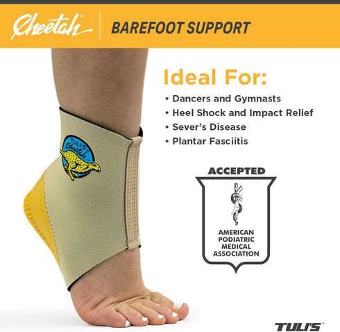 Tuli’s Cheetah Heel Cup with Compression Sleeve, Large - For Sever’s Disease & Heel Pain