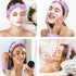 Spa Headbands for Washing Face, Wristband Set, Soft Terry Towel Cloth Hairband for Women, Puffy Headwear (Purple)